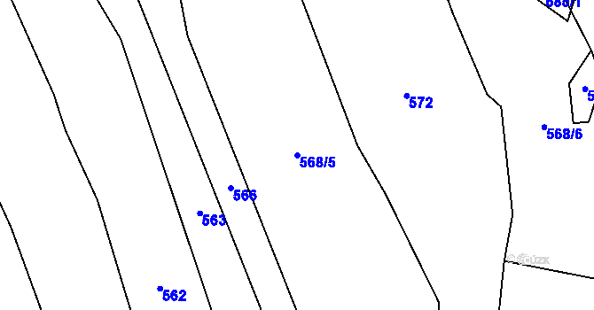 Parcela st. 568/5 v KÚ Mužetice, Katastrální mapa