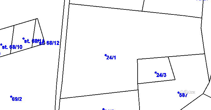 Parcela st. 24/1 v KÚ Kobylničky, Katastrální mapa