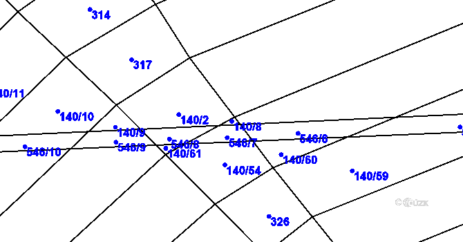 Parcela st. 140/8 v KÚ Kobylničky, Katastrální mapa