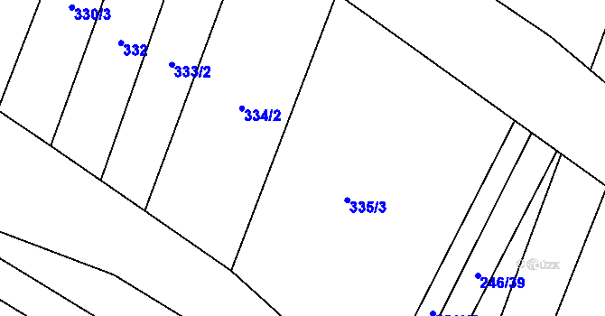 Parcela st. 335/2 v KÚ Křenůvky, Katastrální mapa