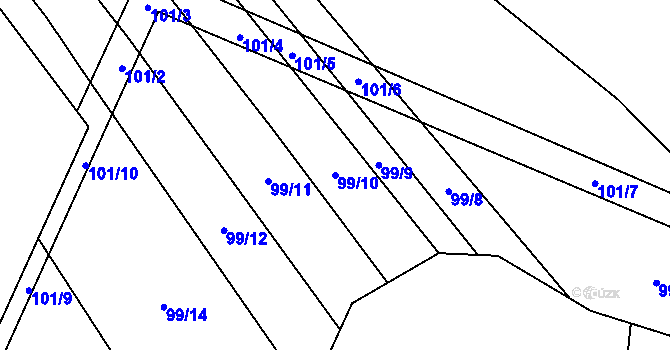 Parcela st. 99/10 v KÚ Křenůvky, Katastrální mapa