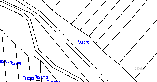 Parcela st. 282/5 v KÚ Křenůvky, Katastrální mapa