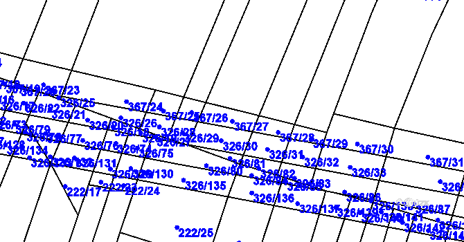Parcela st. 367/27 v KÚ Myslejovice, Katastrální mapa