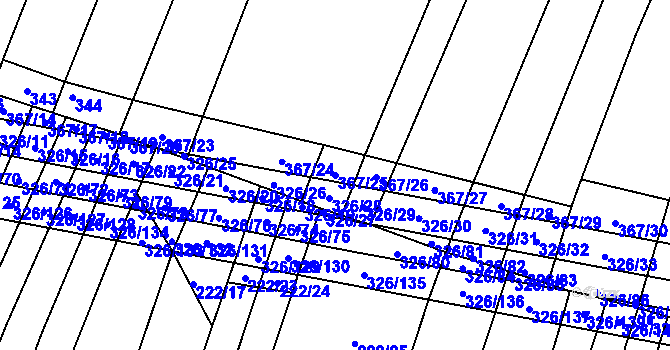 Parcela st. 367/25 v KÚ Myslejovice, Katastrální mapa