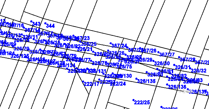Parcela st. 326/18 v KÚ Myslejovice, Katastrální mapa