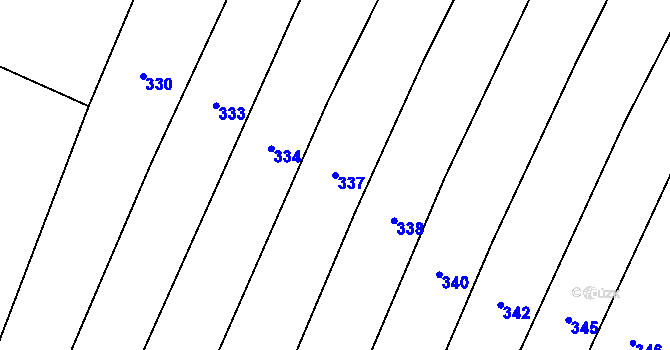 Parcela st. 337 v KÚ Myslejovice, Katastrální mapa