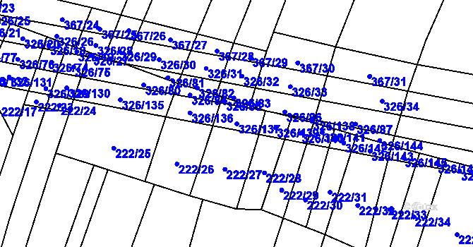 Parcela st. 326/137 v KÚ Myslejovice, Katastrální mapa
