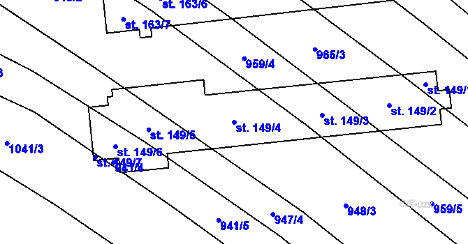 Parcela st. 149/4 v KÚ Myslejovice, Katastrální mapa
