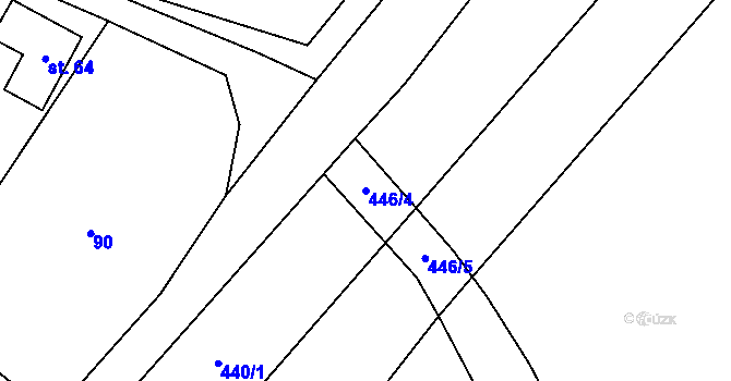 Parcela st. 446/4 v KÚ Mysletice, Katastrální mapa