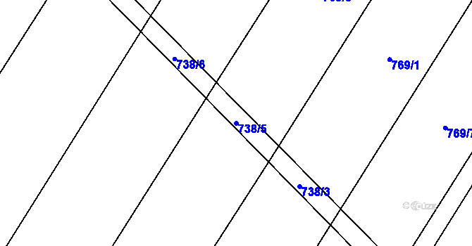 Parcela st. 738/5 v KÚ Mysletice, Katastrální mapa