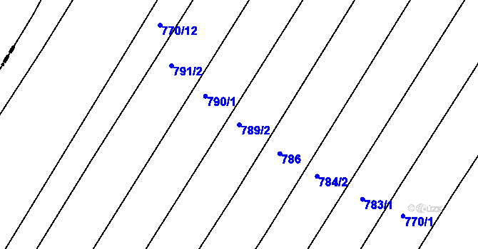 Parcela st. 789/2 v KÚ Mysletice, Katastrální mapa