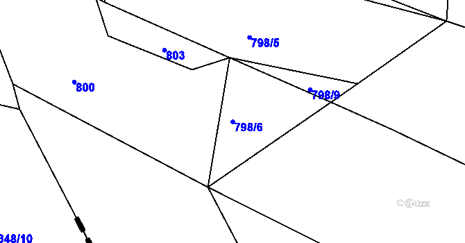 Parcela st. 798/6 v KÚ Mysletice, Katastrální mapa