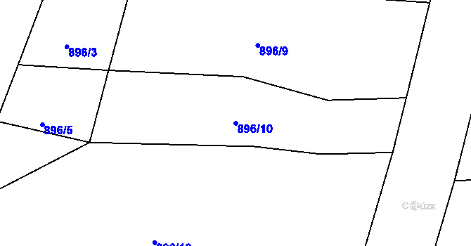 Parcela st. 896/10 v KÚ Mysletice, Katastrální mapa