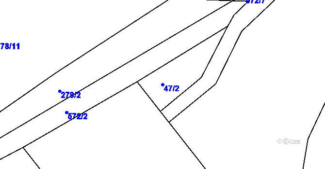 Parcela st. 47/2 v KÚ Olší u Telče, Katastrální mapa