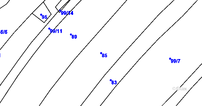 Parcela st. 85 v KÚ Olší u Telče, Katastrální mapa