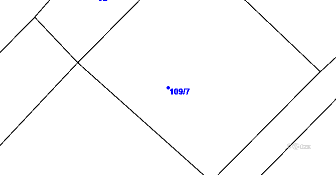 Parcela st. 109/7 v KÚ Olší u Telče, Katastrální mapa