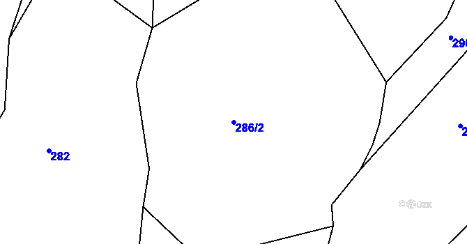 Parcela st. 286/2 v KÚ Olší u Telče, Katastrální mapa