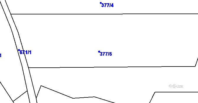 Parcela st. 377/5 v KÚ Olší u Telče, Katastrální mapa