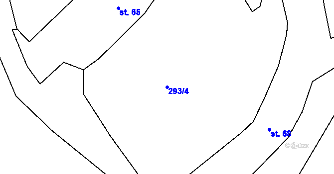 Parcela st. 293/4 v KÚ Olší u Telče, Katastrální mapa