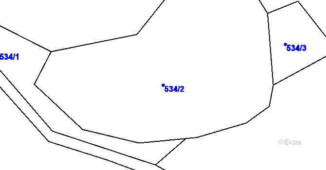 Parcela st. 534/2 v KÚ Olší u Telče, Katastrální mapa
