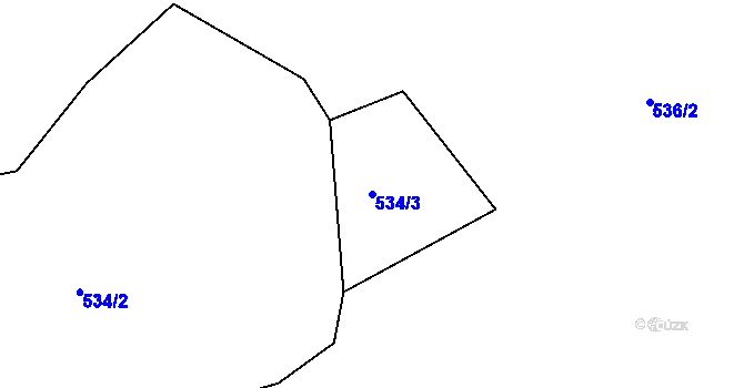 Parcela st. 534/3 v KÚ Olší u Telče, Katastrální mapa