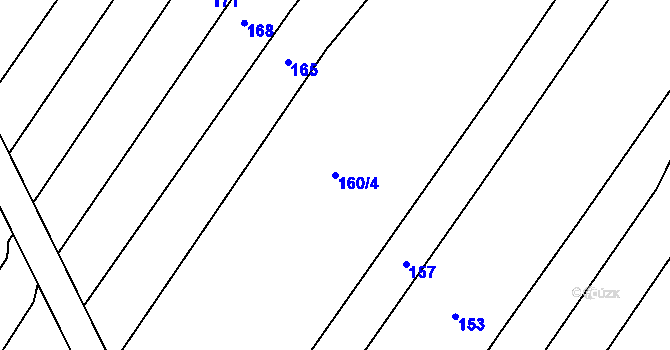 Parcela st. 160/4 v KÚ Zadní Vydří, Katastrální mapa