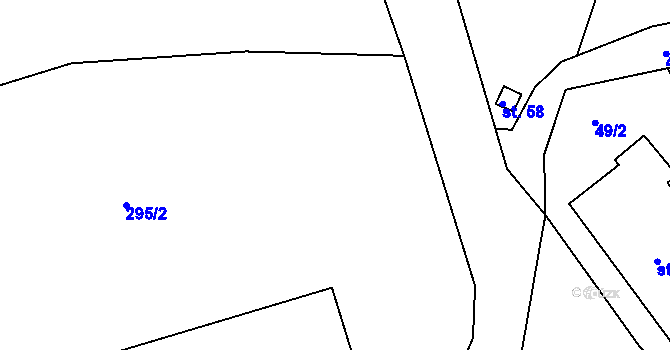 Parcela st. 31/1 v KÚ Mysletín, Katastrální mapa