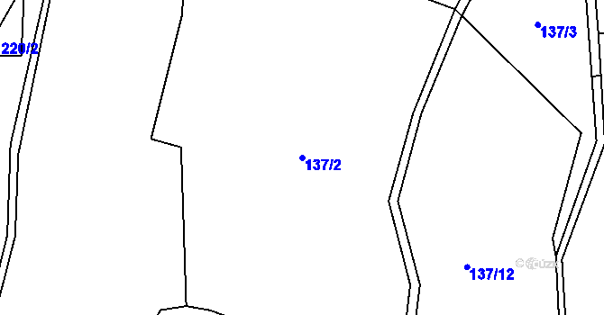 Parcela st. 137/2 v KÚ Mysletín, Katastrální mapa
