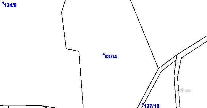 Parcela st. 137/4 v KÚ Mysletín, Katastrální mapa