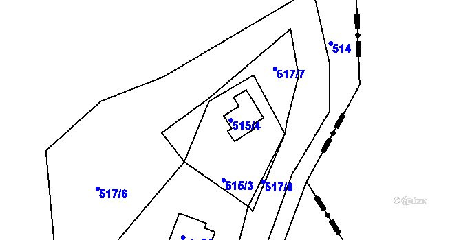 Parcela st. 515/4 v KÚ Mysletín, Katastrální mapa