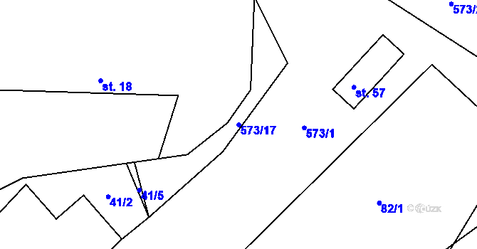 Parcela st. 573/17 v KÚ Mysletín, Katastrální mapa