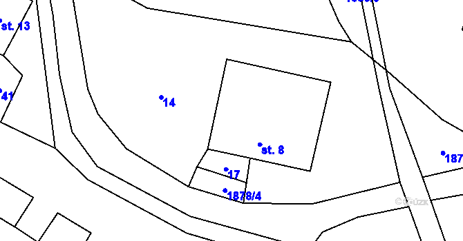 Parcela st. 8 v KÚ Mysliboř, Katastrální mapa