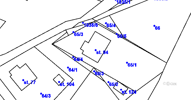 Parcela st. 94 v KÚ Mysliboř, Katastrální mapa