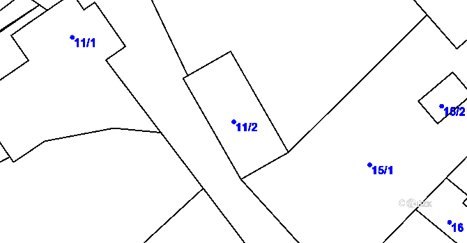 Parcela st. 11/2 v KÚ Myslibořice, Katastrální mapa