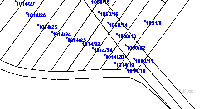 Parcela st. 1014/20 v KÚ Myslibořice, Katastrální mapa