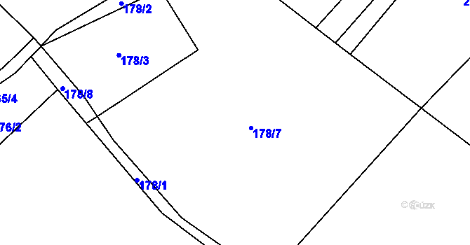 Parcela st. 178/7 v KÚ Myslík, Katastrální mapa
