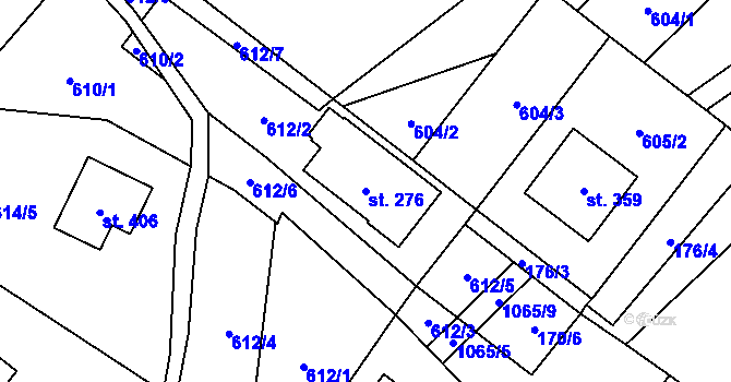 Parcela st. 276 v KÚ Myslík, Katastrální mapa