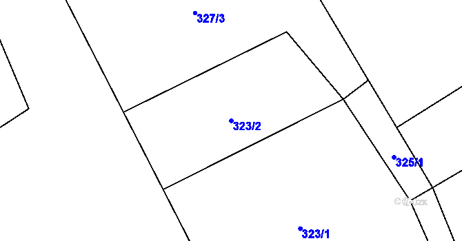 Parcela st. 323/2 v KÚ Myslík, Katastrální mapa
