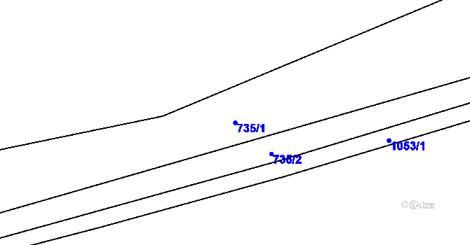 Parcela st. 735/1 v KÚ Myslík, Katastrální mapa