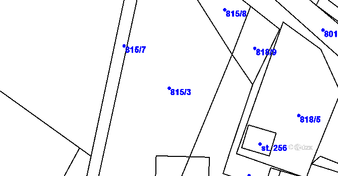 Parcela st. 815/3 v KÚ Myslík, Katastrální mapa