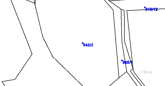 Parcela st. 945/2 v KÚ Myslík, Katastrální mapa