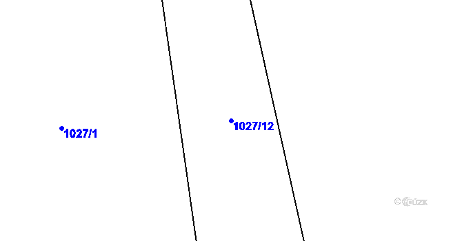 Parcela st. 1027/12 v KÚ Myslík, Katastrální mapa