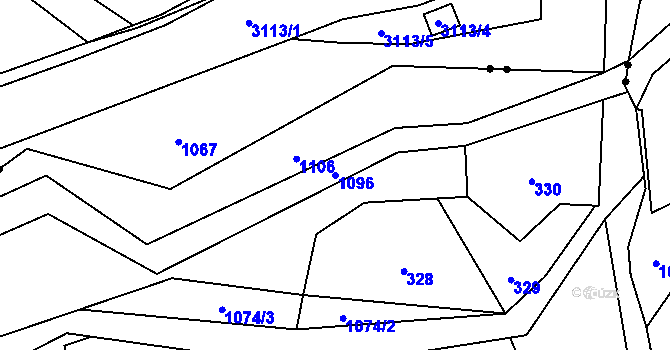 Parcela st. 1096 v KÚ Myslík, Katastrální mapa