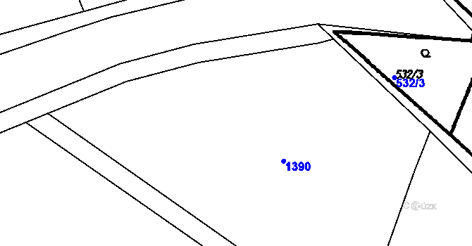 Parcela st. 634/8 v KÚ Nehodiv, Katastrální mapa