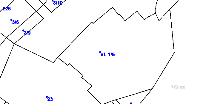 Parcela st. 1/6 v KÚ Myslkovice, Katastrální mapa