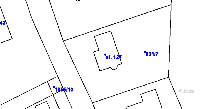 Parcela st. 127 v KÚ Myslotín, Katastrální mapa