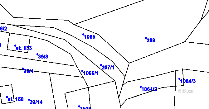 Parcela st. 267/2 v KÚ Myslotín, Katastrální mapa