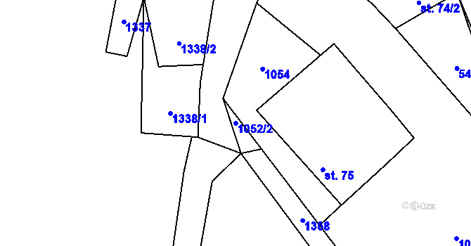 Parcela st. 1052/2 v KÚ Myslotín, Katastrální mapa
