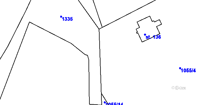 Parcela st. 1055/12 v KÚ Myslotín, Katastrální mapa