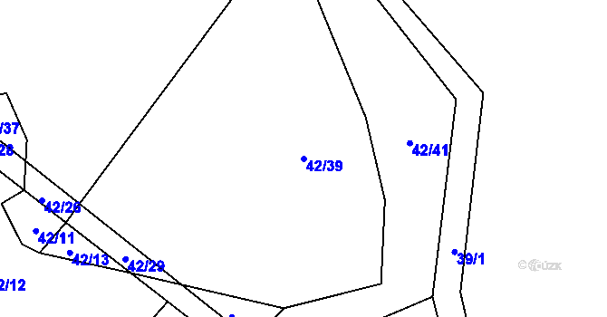 Parcela st. 42/39 v KÚ Domažličky, Katastrální mapa